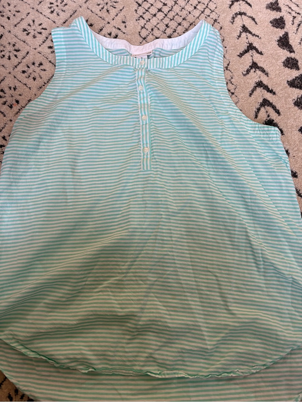 Liz Claiborne Mint Green and White Striped Tank Top